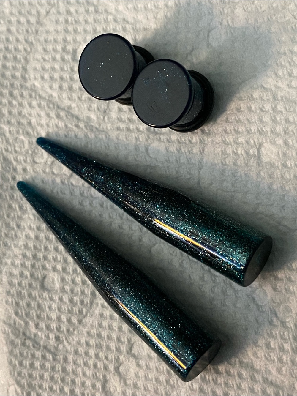 Teal Sparkle Acrylic gauges